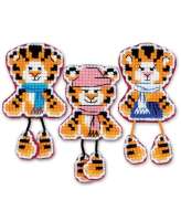 Kreuzstichpackung 5x9,5cm - Magnet-Tiger Cubs - 3-er Set